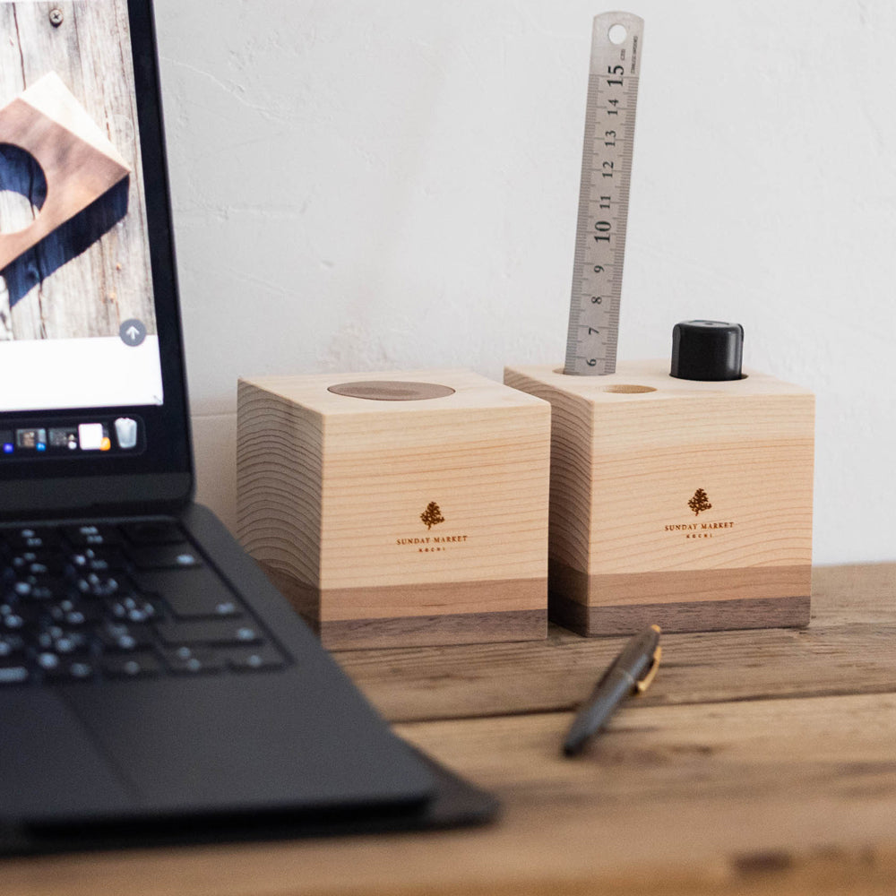 Hinoki Block - アロマストーン+スタンド